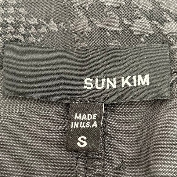 Sun Kim Raphael Print Sleeveless Modern Architectural Vest Top Black Grey Sz S - Picture 8 of 10